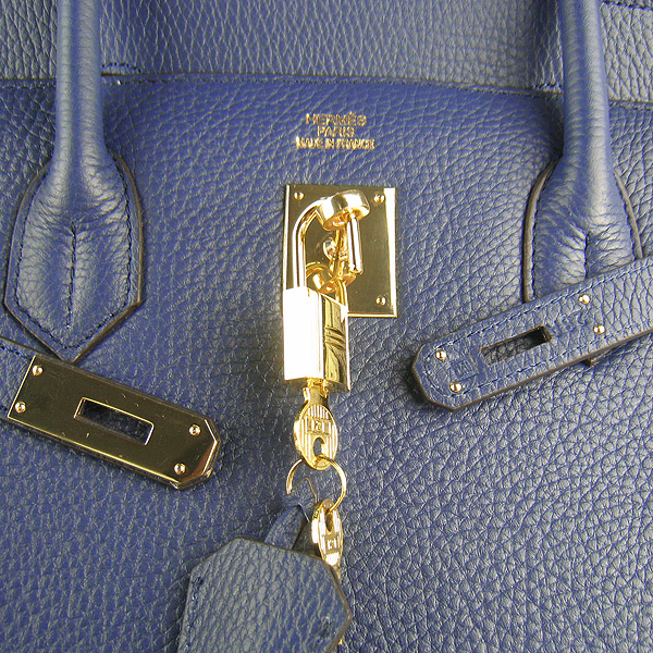 Replica Hermes Birkin 40CM Togo Bag Dark Blue 6099 Online - Click Image to Close